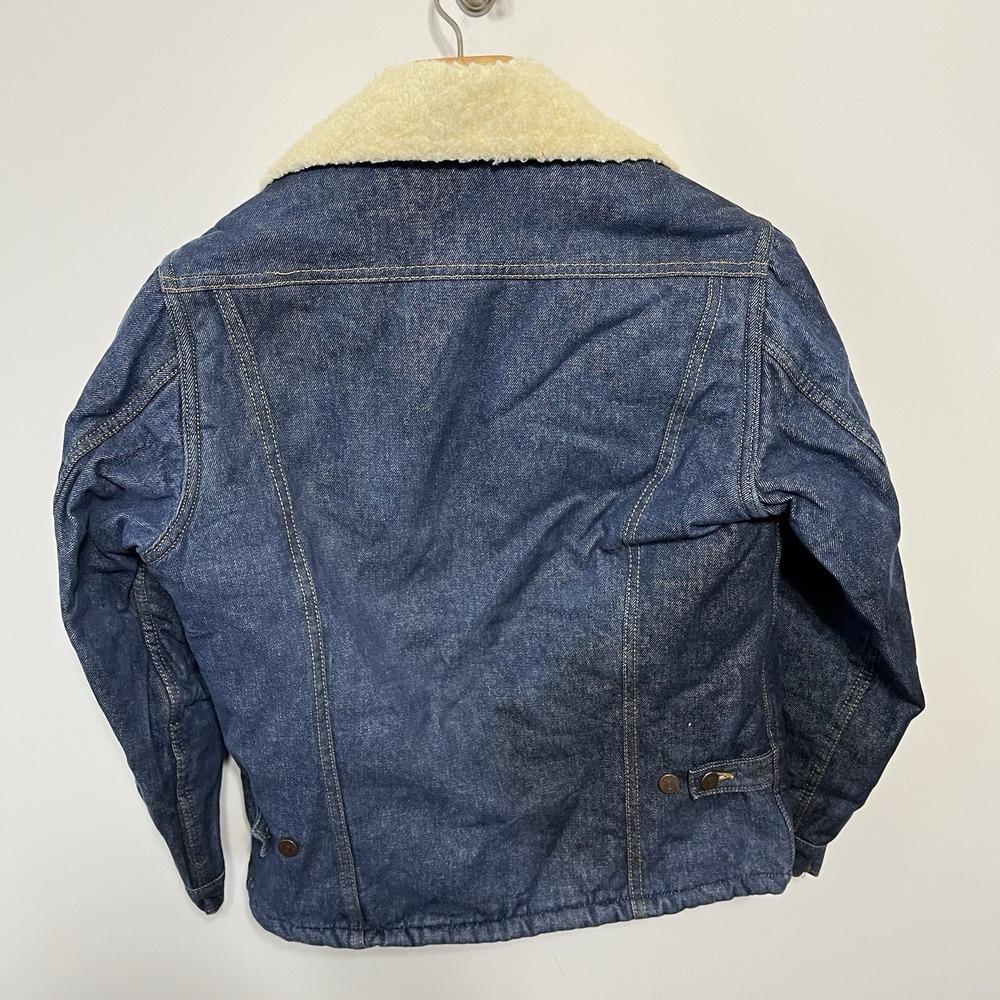 Vintage Sears Roebuck Sherpa Lined Denim Jacket Trucker Farmer Work Wear True Vi - Picture 4 of 5